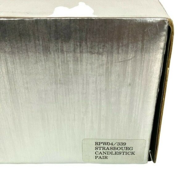 Mikasa Strasbourg Candlestick Pair Clear Crystal Original Box Japan RPW04/339 - Picture 5 of 5